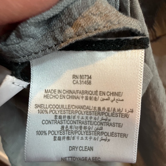 BCBG Gray Ruffled Blouse with Floral Detail - Picture 4 of 7